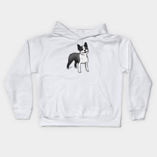 Dog - Boston Terrier - Black Kids Hoodie